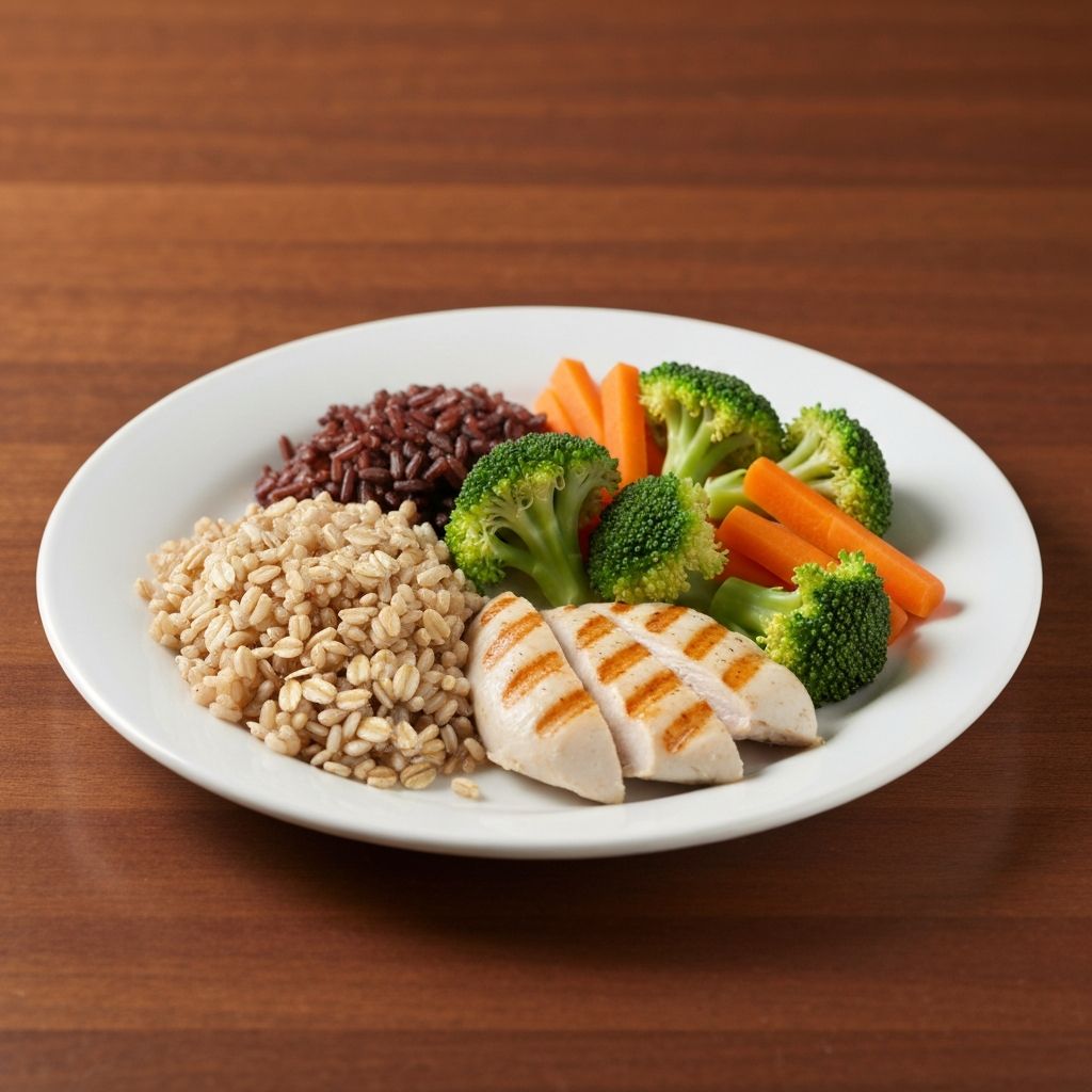 Structured plate with balanced food components